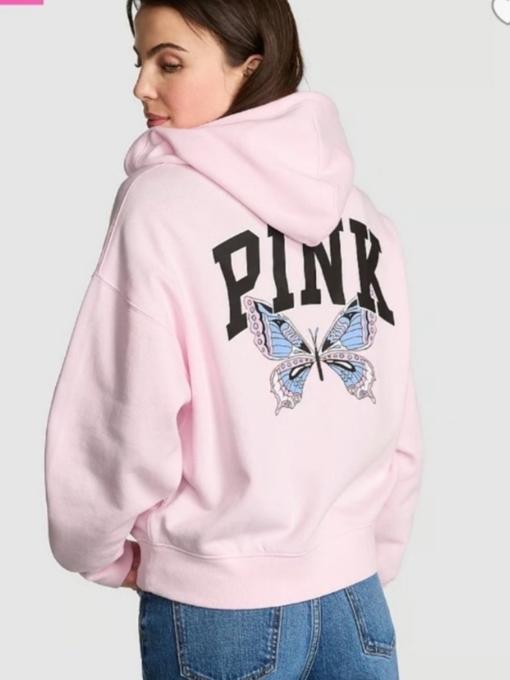 Victoria's Secret PINK Limited Edition Butterfly Ivy Fleece Full Zip Hoodie